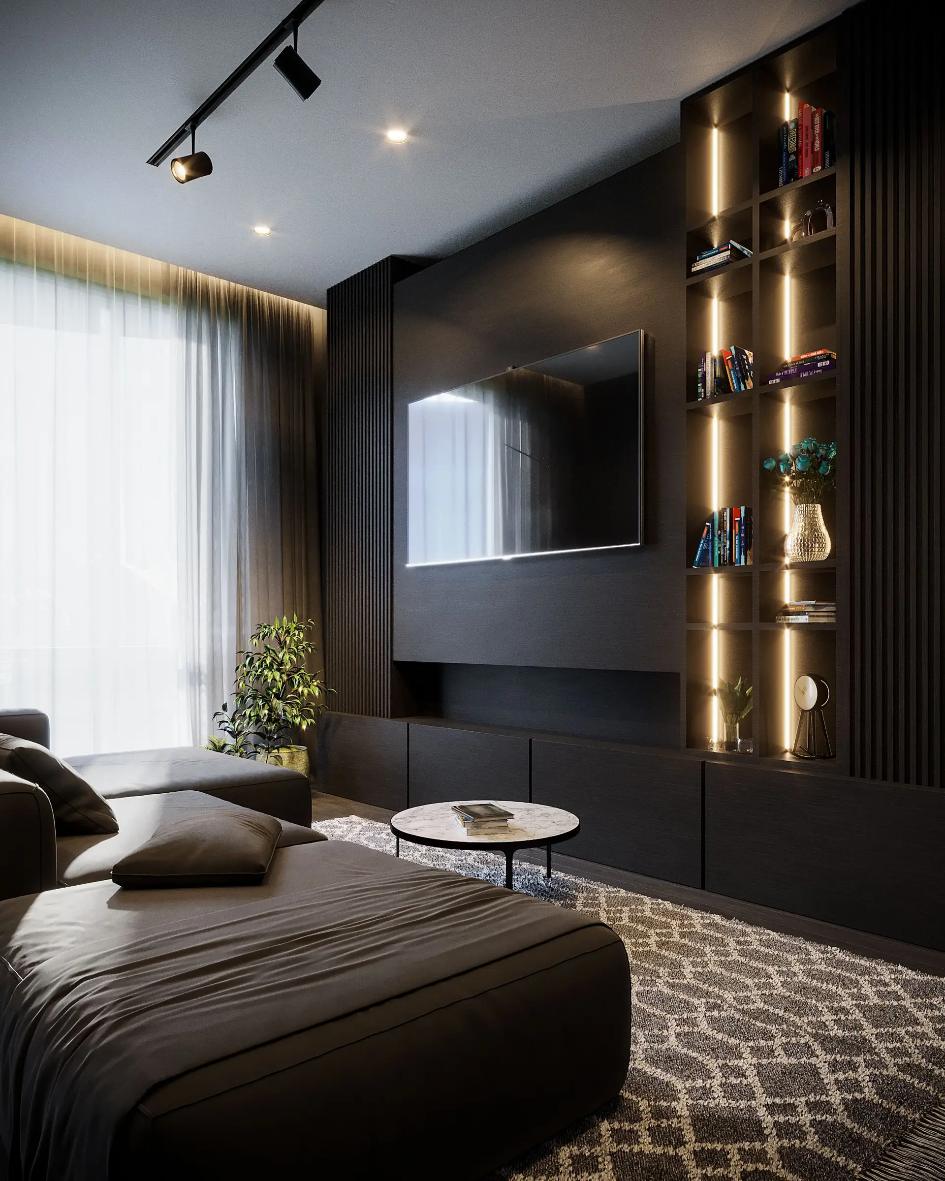 The Belgravia Mews bespoke drawing room featuring dark timber and tailored upholstery